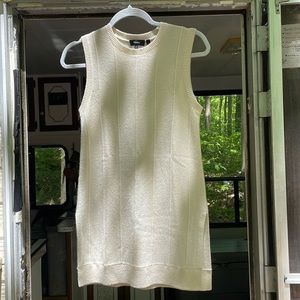 THEORY Meenaly Cashmere Sleeveless Ivory Sweater Top Blouse  SIZE S